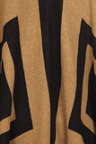 HMT-4033 Women's Black/Brown Thick Knit Wrap Poncho Cape