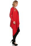 HMT-4044 Women's Knit Solid Color Open Front Cardigan
