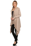 HMT-4044 Women's Knit Solid Color Open Front Cardigan