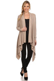 HMT-4044 Women's Knit Solid Color Open Front Cardigan