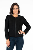 HME-4623 Women's Crinkle Zip-Up Closure Cardigan Jacket