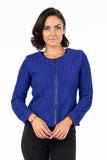 HME-4623 Women's Crinkle Zip-Up Closure Cardigan Jacket