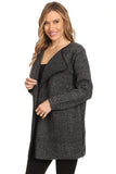 HMT-5060A Women's Thick Knit Loose Fit Open Front Cardigan with Pockets