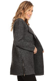 HMT-5060A Women's Thick Knit Loose Fit Open Front Cardigan with Pockets