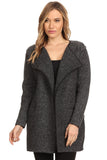 HMT-5060A Women's Thick Knit Loose Fit Open Front Cardigan with Pockets