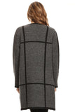 HMT-5069 Women's Thick Knit Chevron Print Open Front Cardigan