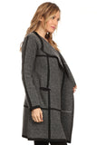 HMT-5069 Women's Thick Knit Chevron Print Open Front Cardigan