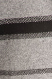 HMT-5082 Women's Black/Gray Plaid Hooded Cardigan Coat with Pockets