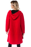 HMT-5091 Women's Color Block Heavy Knit Hooded Cardigan with Pockets