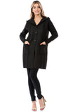 HMT-5097 Women's Women Faux/ Suede Sherpa Hooded Cardigan with Pockets