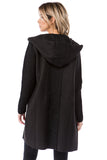HMT-5097 Women's Women Faux/ Suede Sherpa Hooded Cardigan with Pockets