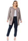 HMT-5102 Women's Knit One Closure Button Cardigan with Pockets