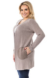 HMT-5102 Women's Knit One Closure Button Cardigan with Pockets