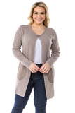 HMT-5102 Women's Knit One Closure Button Cardigan with Pockets