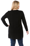 HMT-5102 Women's Knit One Closure Button Cardigan with Pockets