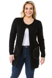 HMT-5102 Women's Knit One Closure Button Cardigan with Pockets