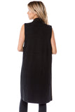 HMT-5118 Women's Faux/Suede Knit Long Vest with Pockets