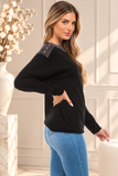 HMT-5122 Women's Knit Embellished Tunic Top