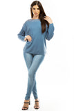 HMT-5122 Women's Knit Embellished Tunic Top