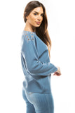 HMT-5122 Women's Knit Embellished Tunic Top