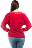 HMT-5122 Women's Knit Embellished Tunic Top