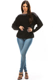 HMT-5122 Women's Knit Embellished Tunic Top