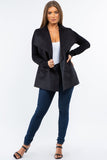 HMT-5131 Women Faux/Suede Knit Open Front Cardigan with Pockets
