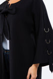 HMT-5202 Women's Knit Embellished Cardigan with Tie Closure