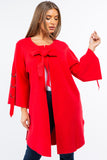 HMT-5202 Women's Knit Embellished Cardigan with Tie Closure