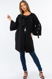 HMT-5202 Women's Knit Embellished Cardigan with Tie Closure