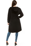 HMT-5206 Women's Red Heavy Knit Hooded Cardigan with Pockets