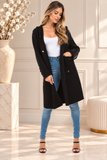 HMT-5206 Women's Red Heavy Knit Hooded Cardigan with Pockets