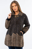 HMT-5214 Women's Fuzzy Knit Cardigan Coat with Pockets