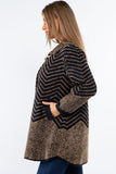 HMT-5214 Women's Fuzzy Knit Cardigan Coat with Pockets
