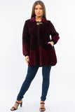 HMT-5214 Women's Fuzzy Knit Cardigan Coat with Pockets