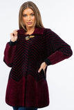 HMT-5214 Women's Fuzzy Knit Cardigan Coat with Pockets