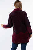 HMT-5214 Women's Fuzzy Knit Cardigan Coat with Pockets