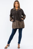HMT-5214 Women's Fuzzy Knit Cardigan Coat with Pockets