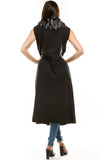 HMT-5216 Women's Faux/Fur Long Vest Cardigan Vest with Pockets