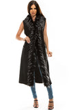 HMT-5216 Women's Faux/Fur Long Vest Cardigan Vest with Pockets