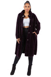 HMT-6000  Women's Fuzzy Long Coat With Pockets