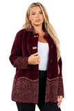 HMT-6002 Women's Fuzzy Cardigan Coat With Pockets
