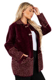 HMT-6002 Women's Fuzzy Cardigan Coat With Pockets
