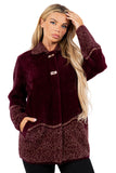 HMT-6002 Women's Fuzzy Cardigan Coat With Pockets