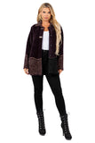 HMT-6002 Women's Fuzzy Cardigan Coat With Pockets