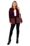 HMT-6002 Women's Fuzzy Cardigan Coat With Pockets