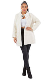 HMT-6003 Women's Fuzzy Oversized Open Front Cardigan with Pockets