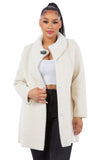 HMT-6003 Women's Fuzzy Oversized Open Front Cardigan with Pockets