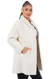 HMT-6003 Women's Fuzzy Oversized Open Front Cardigan with Pockets