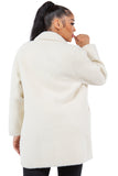 HMT-6003 Women's Fuzzy Oversized Open Front Cardigan with Pockets